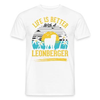 Life is better with a Leonberger - Men's T-Shirt - white - Front - AI Model Male 178 dark (178cm)