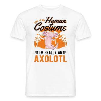 Axolotl Costume Humain Halloween Axolotl - T-shirt homme - blanc - Devant - AI Model Male 178 dark (178cm)