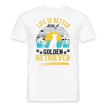 Das Leben ist besser mit einem Golden Retriever - Männer T-Shirt - Weiß - Vorne - AI Model Male 178 dark (178cm)