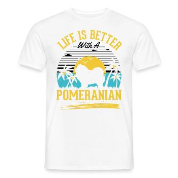 Das Leben ist besser mit einem Zwergspitz - Männer T-Shirt - Weiß - Vorne - AI Model Male 178 dark (178cm)
