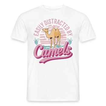 Easily distracted by Camels Big Camel Camel - Men's T-Shirt - white - Front - AI Model Male 178 dark (178cm)