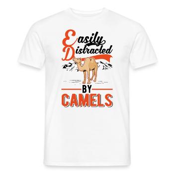 Easily distracted by Camels Big Camel Camel - Men's T-Shirt - white - Front - AI Model Male 178 dark (178cm)