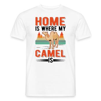 Home is where my camel is Egypt dromedary - Men's T-Shirt - white - Front - AI Model Male 178 dark (178cm)