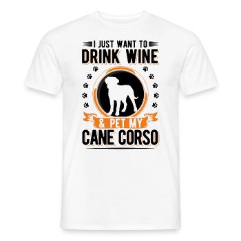 Cane Corso and wine - Men's T-Shirt - white - Front - AI Model Male 178 dark (178cm)