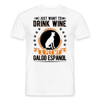 Galgo Español and wine - Men's T-Shirt - white - Front - AI Model Male 178 dark (178cm)
