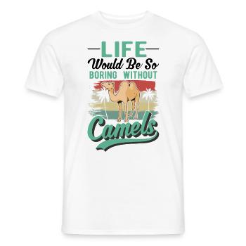 Camel Gift Dromedary Camel Large Camel - Men's T-Shirt - white - Front - AI Model Male 178 dark (178cm)