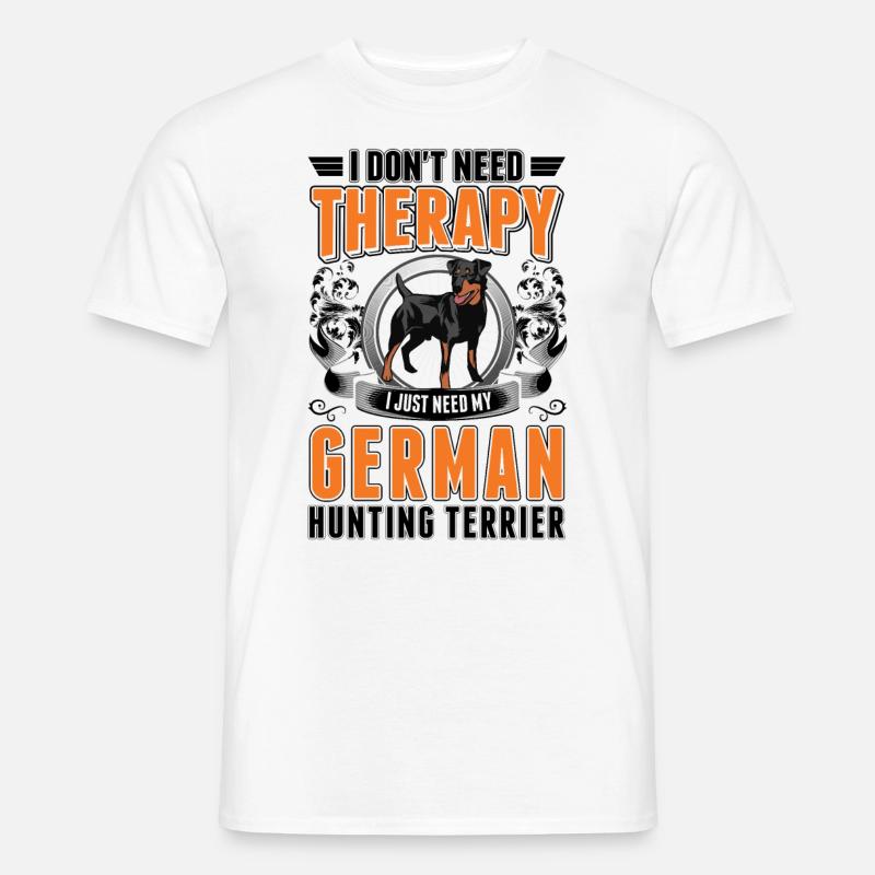 Deutscher Jagdterrier Therapie - Männer T-Shirt - Weiß