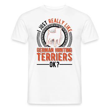 J’aime juste les terriers de chasse allemands - T-shirt homme - blanc - Devant - AI Model Male 178 dark (178cm)