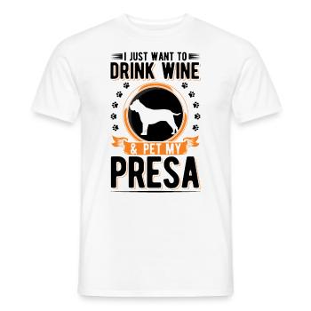 Presa Canario und Wein Dogo Canario - Männer T-Shirt - Weiß - Vorne - AI Model Male 178 dark (178cm)