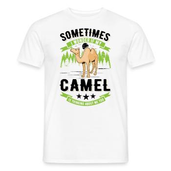 Camel Gift Dromedary Camel Large Camel - Men's T-Shirt - white - Front - AI Model Male 178 dark (178cm)