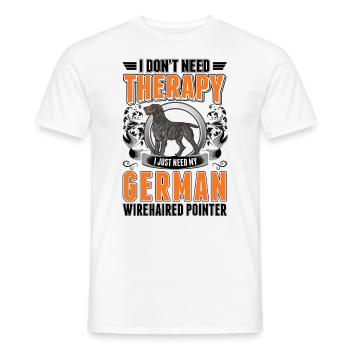 Thérapie allemande à poil dur - T-shirt homme - blanc - Devant - AI Model Male 178 dark (178cm)