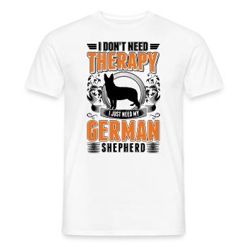 Thérapie du berger allemand - T-shirt homme - blanc - Devant - AI Model Male 178 dark (178cm)
