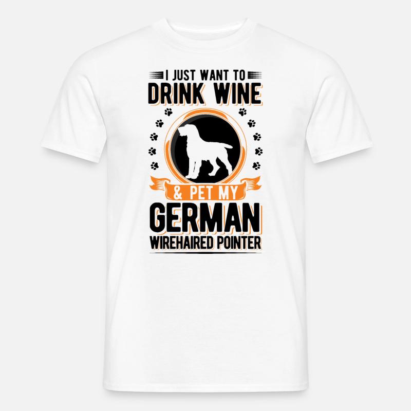 Deutsch Drahthaar Wein - Männer T-Shirt - Weiß