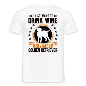 Golden Retriever und Wein - Männer T-Shirt - Weiß - Vorne - AI Model Male 178 dark (178cm)