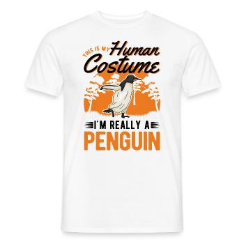 Pinguin Costume Humain Pinguin Pinguin - T-shirt homme - blanc - Devant - AI Model Male 178 dark (178cm)
