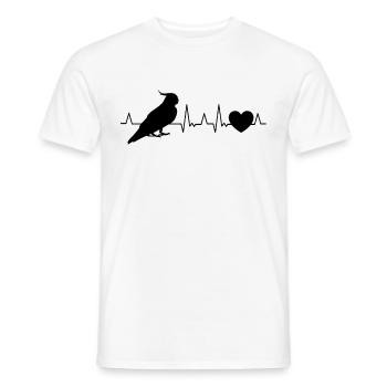 Budgie Welli Parakeet Heartbeat - Men's T-Shirt - white - Front - AI Model Male 178 dark (178cm)