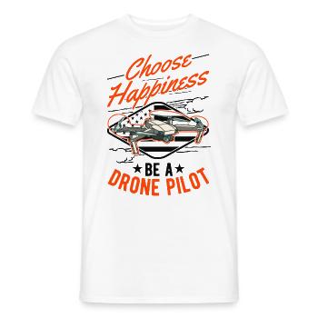 Drohnenpilot Geschenk Drohne Quadrocopter - Männer T-Shirt - Weiß - Vorne - AI Model Male 178 dark (178cm)
