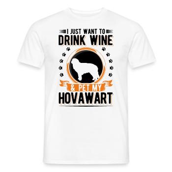 Hovawart et le vin - T-shirt homme - blanc - Devant - AI Model Male 178 dark (178cm)