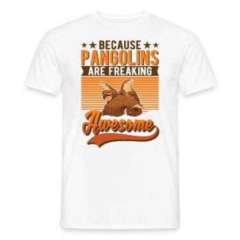 Because Pangolins are freaking awesome - Men's T-Shirt - white - Front - AI Model Male 178 dark (178cm)