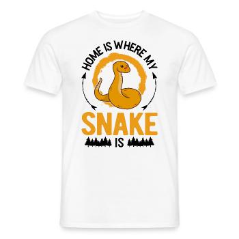 La maison, c’est là où est mon serpent - T-shirt homme - blanc - Devant - AI Model Male 178 dark (178cm)