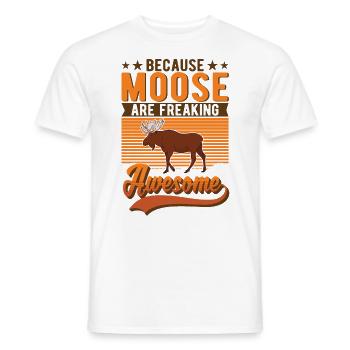 Moose Gift Moose Antlers Scandinavia - Men's T-Shirt - white - Front - AI Model Male 178 dark (178cm)