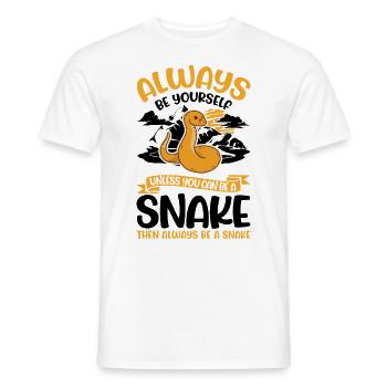 Always Be Yourself Snake Schlange - Men's T-Shirt - white - Front - AI Model Male 178 dark (178cm)