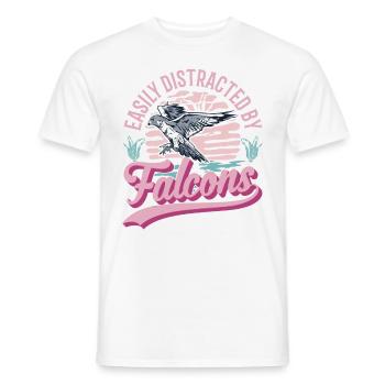 Facilement distrait par les Faucons Falkenzucht Falkner - T-shirt homme - blanc - Devant - AI Model Male 178 dark (178cm)