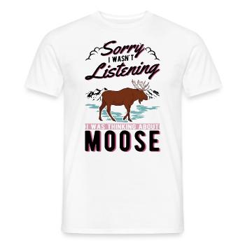 Moose Gift Moose Antlers Scandinavia - Men's T-Shirt - white - Front - AI Model Male 178 dark (178cm)