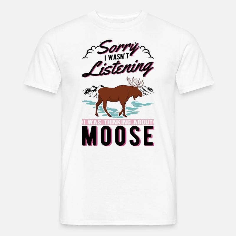 Elch Geschenk Elchgeweih Skandinavien - Männer T-Shirt - Weiß