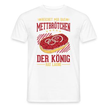 Mettbrötchen König Mett Hackepeter - Männer T-Shirt - Weiß - Vorne - AI Model Male 178 dark (178cm)