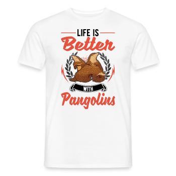 Das Leben ist besser mit einem Pangolin - Männer T-Shirt - Weiß - Vorne - AI Model Male 178 dark (178cm)