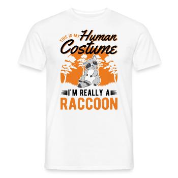 Waschbär Costume Raccoon Halloween - Men's T-Shirt - white - Front - AI Model Male 178 dark (178cm)