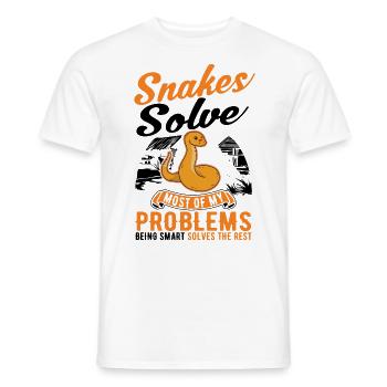 Schlangen Besitzer Kornnatter Natter - Männer T-Shirt - Weiß - Vorne - AI Model Male 178 dark (178cm)
