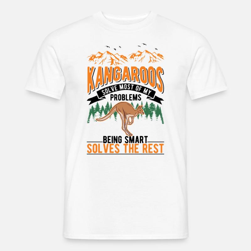 Känguru Australien Kangaroo - Männer T-Shirt - Weiß
