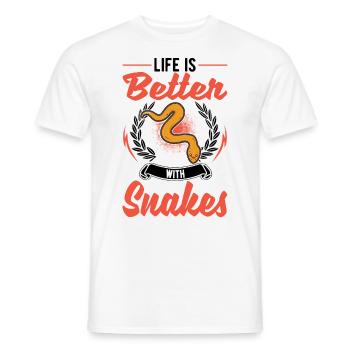 Das Leben ist besser mit Schlangen - Männer T-Shirt - Weiß - Vorne - AI Model Male 178 dark (178cm)