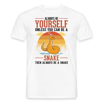 Always Be Yourself Snake Schlange - Men's T-Shirt - white - Front - AI Model Male 178 dark (178cm)