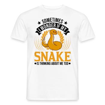 Schlangen Besitzer Kornnatter Natter - Männer T-Shirt - Weiß - Vorne - AI Model Male 178 dark (178cm)