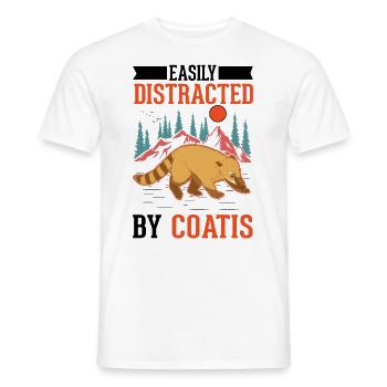 Facilement distrait par Coatis Coati - T-shirt homme - blanc - Devant - AI Model Male 178 dark (178cm)