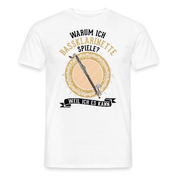 Warum ich Bassklarinette spiele? Weil ich es kann - Männer T-Shirt - Weiß - Vorne - AI Model Male 178 dark (178cm)