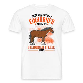Freiberger Pferd Einhorn - Männer T-Shirt - Weiß - Vorne - AI Model Male 178 dark (178cm)