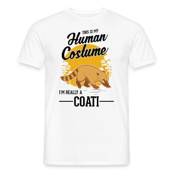 Coati Human Costume Halloween Coati Proboscis Bear - Men's T-Shirt - white - Front - AI Model Male 178 dark (178cm)