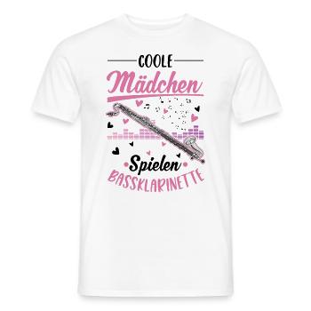 Coole Mädchen spielen Bassklarinette - Männer T-Shirt - Weiß - Vorne - AI Model Male 178 dark (178cm)