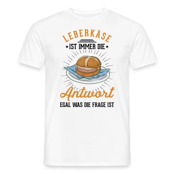 Leberkas Leberkäse Fleischkäse - Männer T-Shirt - Weiß - Vorne - AI Model Male 178 dark (178cm)