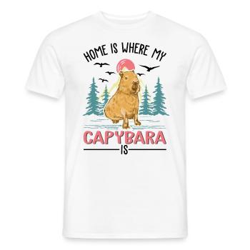 Home is where my Capybara is - Männer T-Shirt - Weiß - Vorne - AI Model Male 178 dark (178cm)