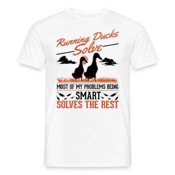 Indian Runner Duck Gift Running Duck - Men's T-Shirt - white - Front - AI Model Male 178 dark (178cm)