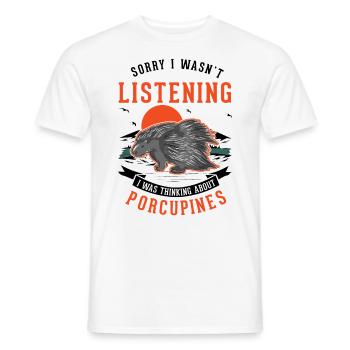 Porcupine Gift Porcupine - Men's T-Shirt - white - Front - AI Model Male 178 dark (178cm)