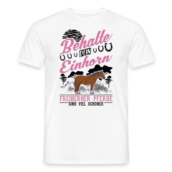 Freiberger Pferd Einhorn - Männer T-Shirt - Weiß - Vorne - AI Model Male 178 dark (178cm)