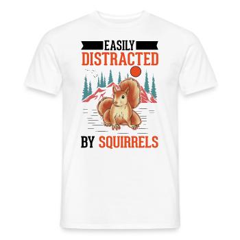 Facilement distrait par les écureuils Écureuil - T-shirt homme - blanc - Devant - AI Model Male 178 dark (178cm)