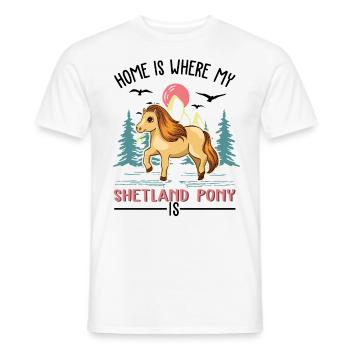 La maison est là où se trouve mon poney Shetland - T-shirt homme - blanc - Devant - AI Model Male 178 dark (178cm)