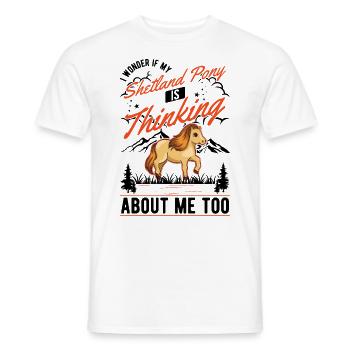 Shetland poney cadeau Shetland poney Shetty - T-shirt homme - blanc - Devant - AI Model Male 178 dark (178cm)